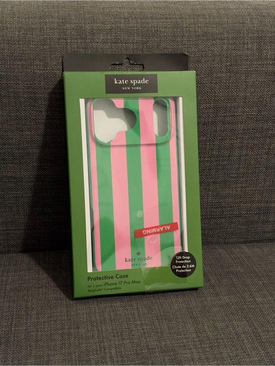 kate spade Other - Kate Spade Pink and Green Vertical Stripe iPhone Case 17 Pro Max